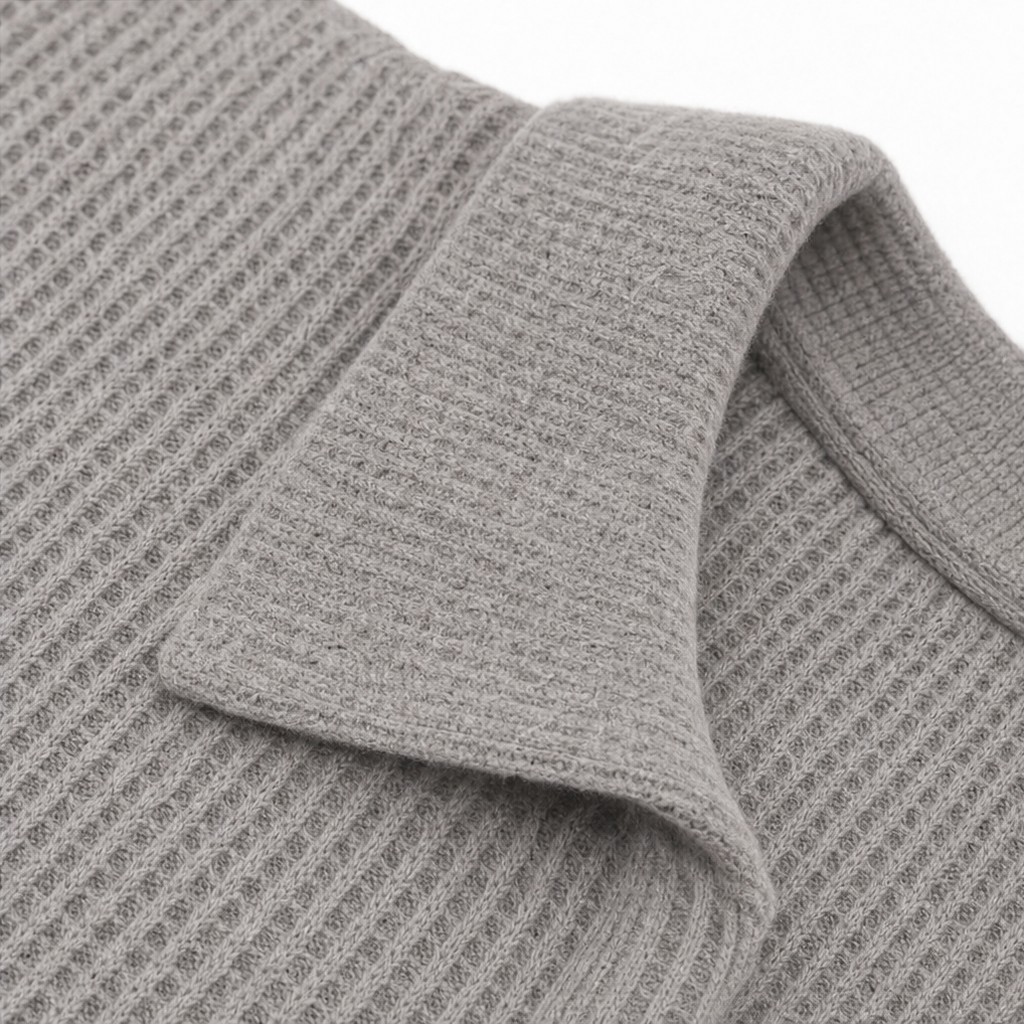 Wovella – Waffle-Knit Relaxed Pullover Top