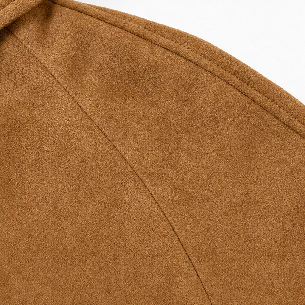 Suedelle – Suede-Feel Relaxed Button-Front Jacket