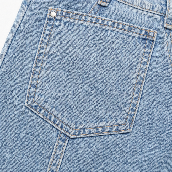 Lunavia – High-Waisted Asymmetric Front Straight-Leg Jeans