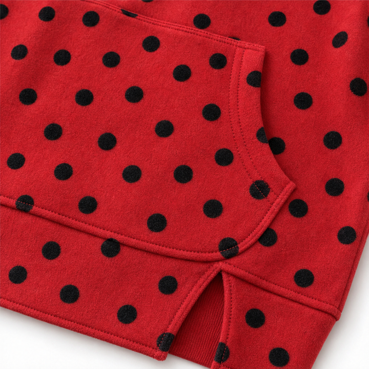 Wearbella – Layered-Look Polka Dot Pullover Sweatshirt