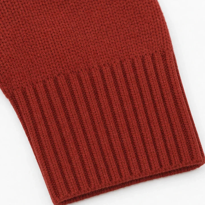 Ribbella – Ribbed Knit Full-Zip Collared Cardigan