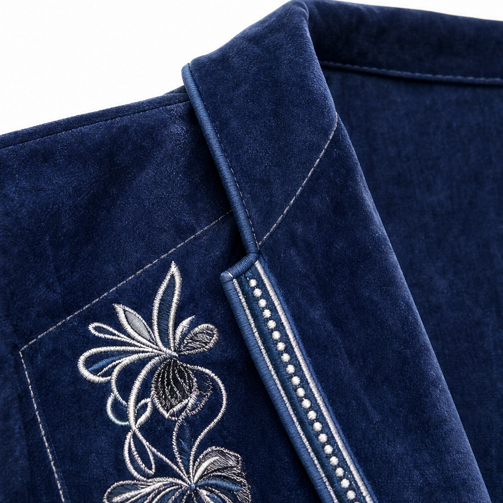 Anastasia – Velvet-Look Longline Blazer
