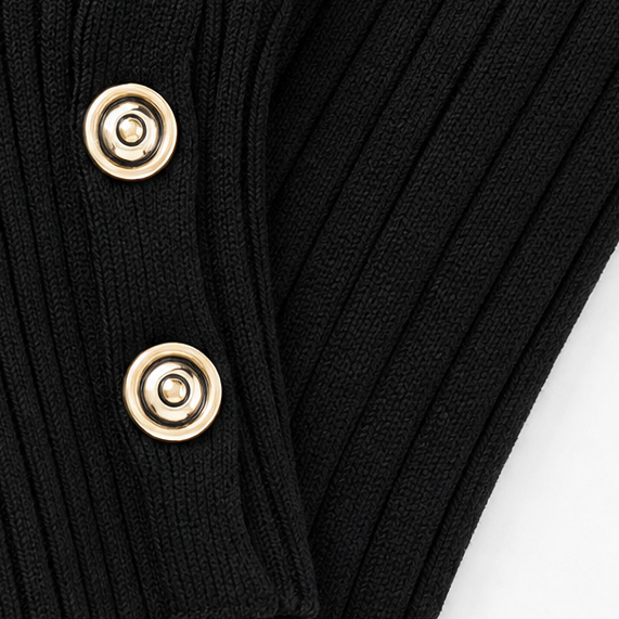 Bellavelle – Ribbed Square-Neck Puff-Sleeve Top