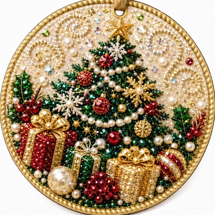 Yulebright – Beaded Gemstone Ornament Kit, Set Of 6