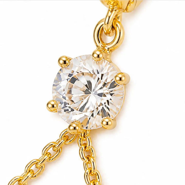 Papillore – Sparkling butterfly drop earrings, gold-plated cubic zirconia, delicate everyday elegance