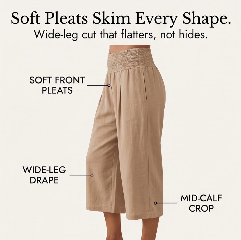 Coastella™ – Smocked-Waist Culottes