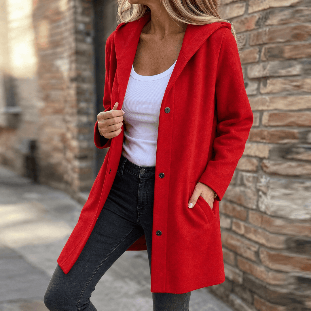 Covara™ – Everyday Hooded Cardigan Jacket Red / S
