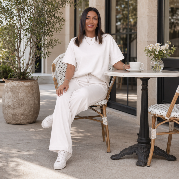 Wearday – Solid Short-Sleeve Top And Pants Set