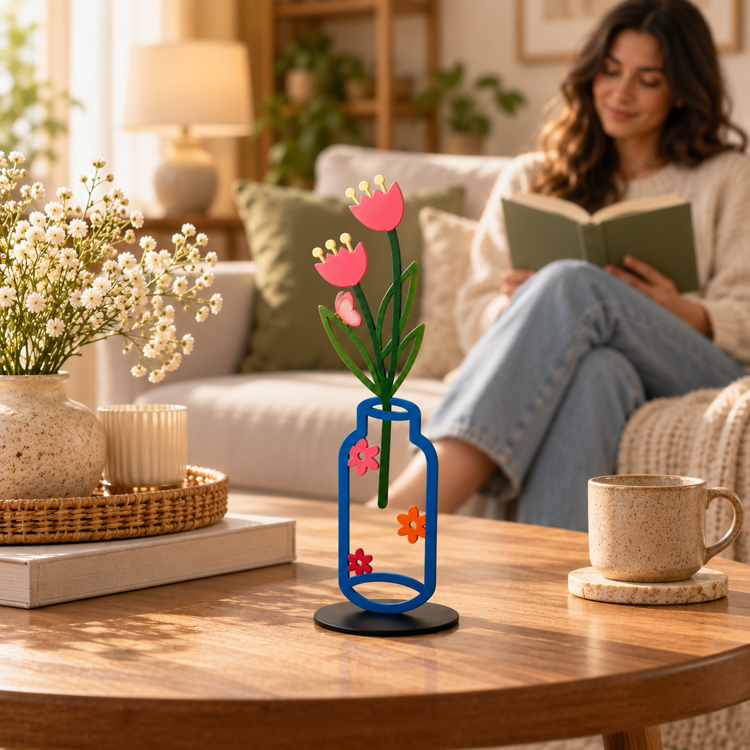 Florenza – Flat Metal Flower Vase Ornament