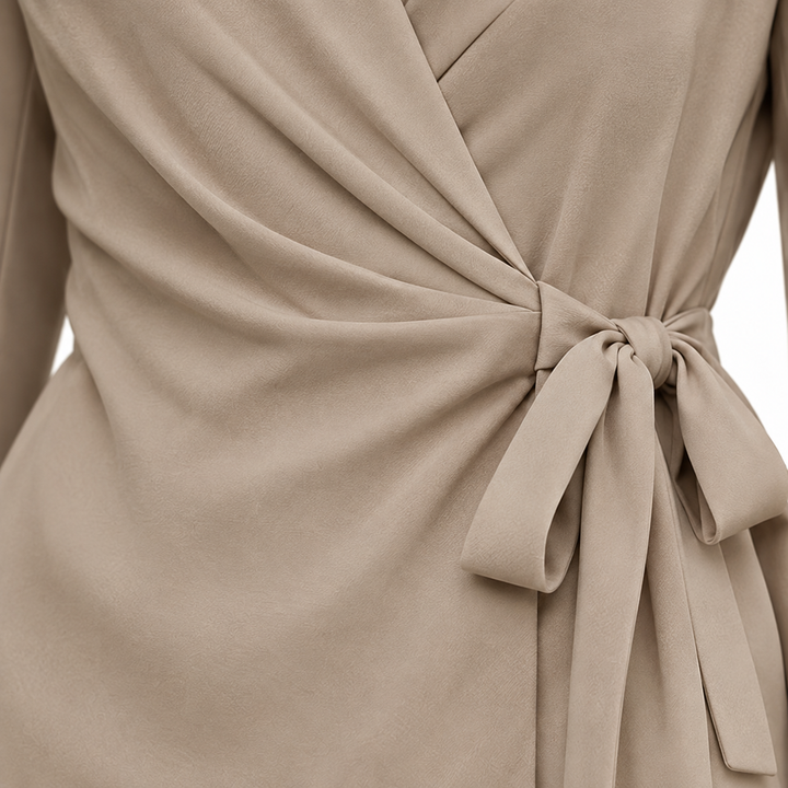 Ellara – Wrap Tie Blazer & Wide Leg Pants Set