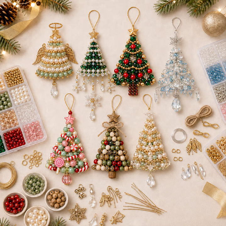 Winterbead – Layered Pearl And Crystal Snowflake Ornament Kit