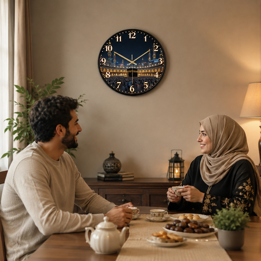 Quietwall – Kaaba Black And Gold Wall Clock