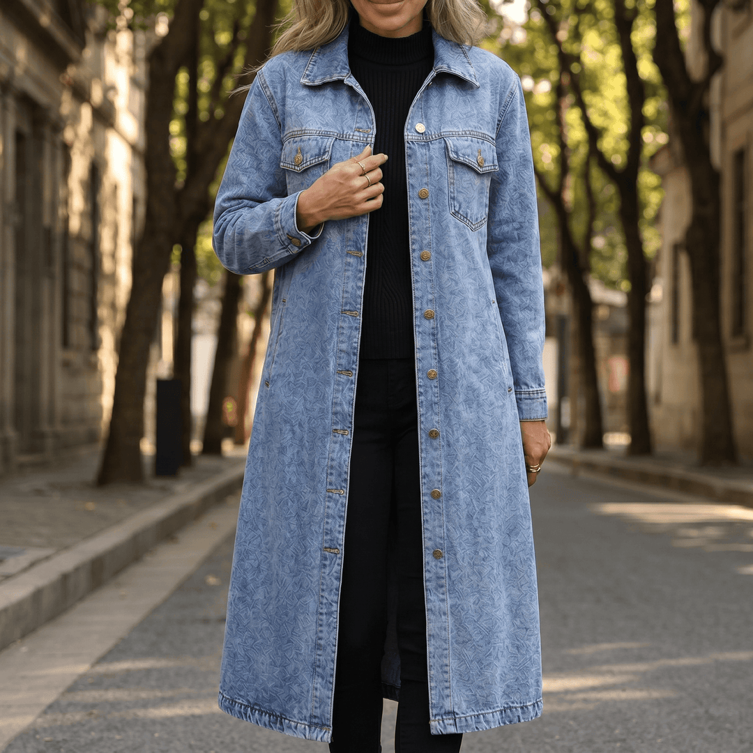 Denara™ – Longline Oversized Denim Coat