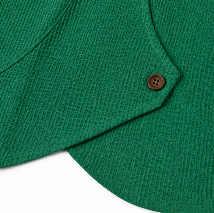 Draperau – Waffle-Knit Asymmetric Placket Top