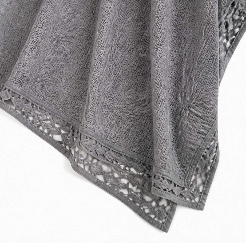 Wearbella – Crochet Trim Open-Front Cardigan