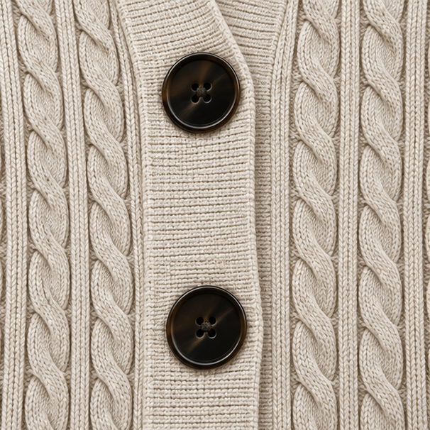 Elara Knit – Cable-Knit Look Longline Vest
