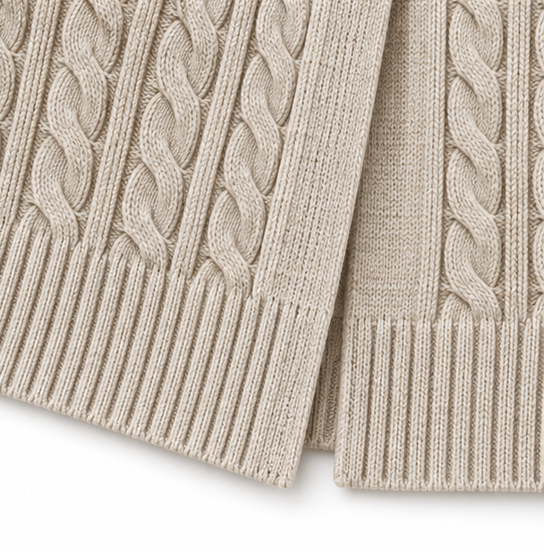 Elara Knit – Cable-Knit Look Longline Vest