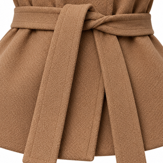 Velora – Asymmetrical Belted High-Neck Jacket