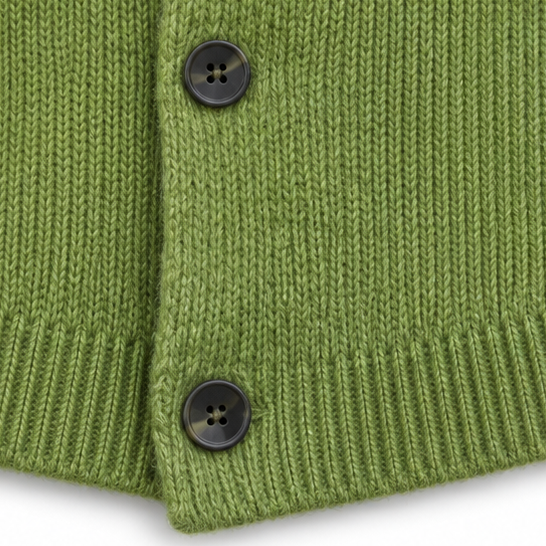Diavelle – Diagonal Button High-Collar Knit Cardigan