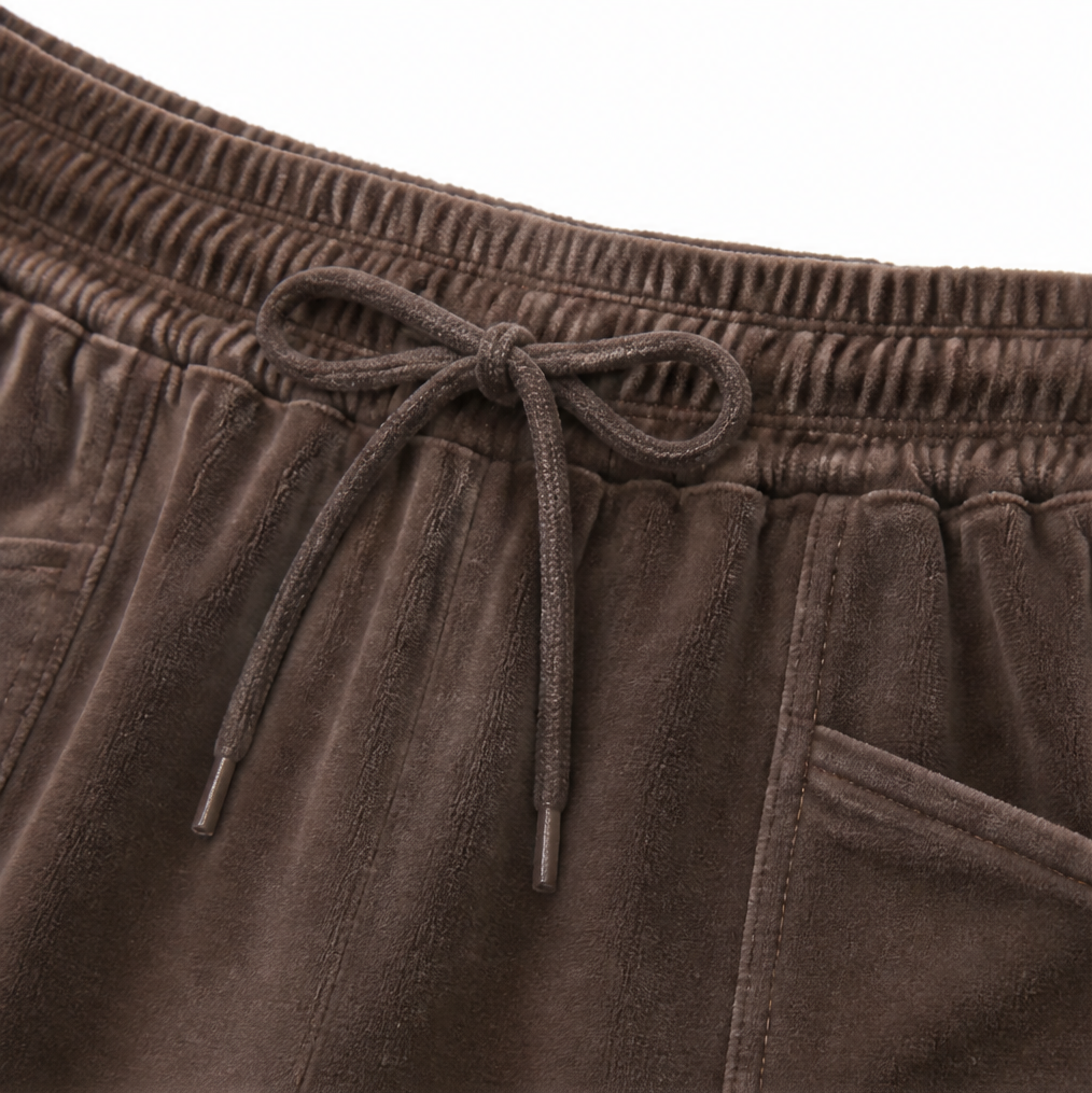 Draperie – Ribbed Corduroy Wide-Leg Drawstring Pants