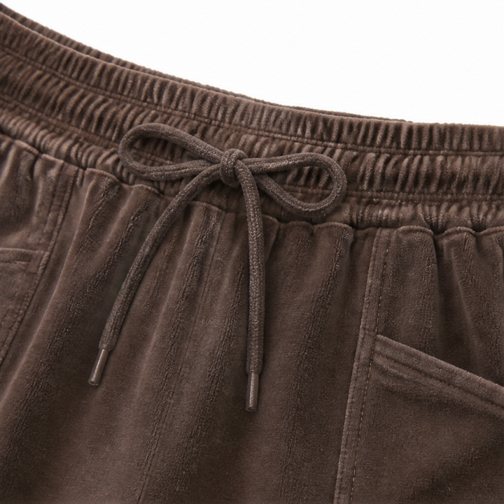 Draperie – Ribbed Corduroy Wide-Leg Drawstring Pants