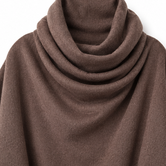 Draperie – Cowl-Neck Cape Top And Wide-Leg Trousers Set