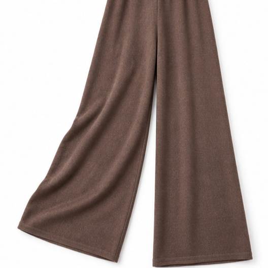 Draperie – Cowl-Neck Cape Top And Wide-Leg Trousers Set