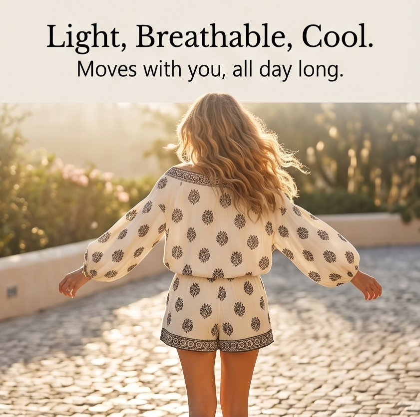 Solenne™ – Effortless Boho Vacation Set with Pockets
