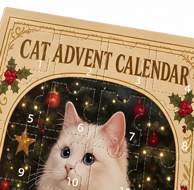 Mistletoe Cats – 24-Piece Cat Ornament Advent Calendar