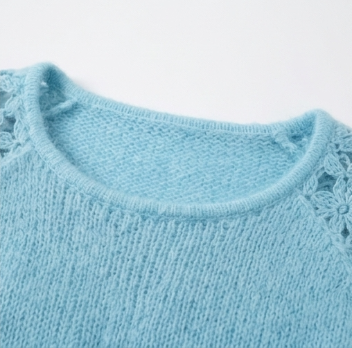 Florenza – Floral Lace Shoulder Cutout Sweater
