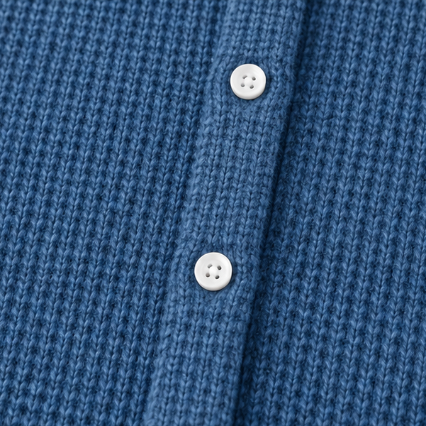 Lapelle – Waffle-Knit Lapel Collar Button Cardigan
