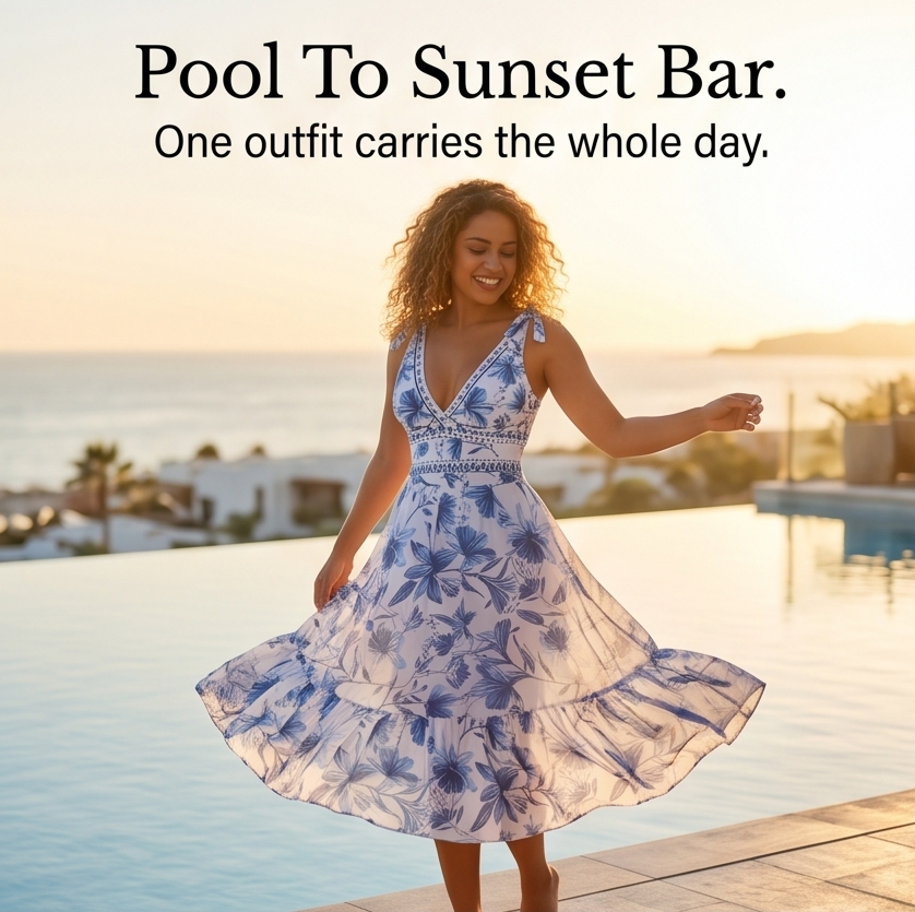 Solveya™ – Floral One-Piece Swimsuit with Matching Cover-Up Skirt