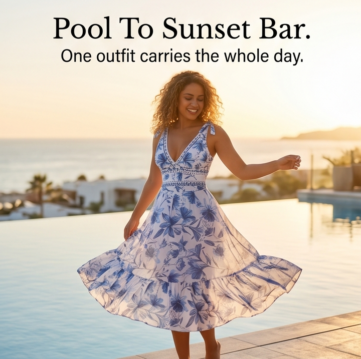 Solveya™ – Floral One-Piece Swimsuit with Matching Cover-Up Skirt