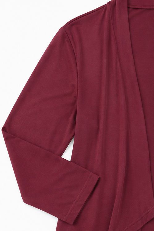 Wearbella – 3/4 Sleeve Open Front Waterfall Cardigan
