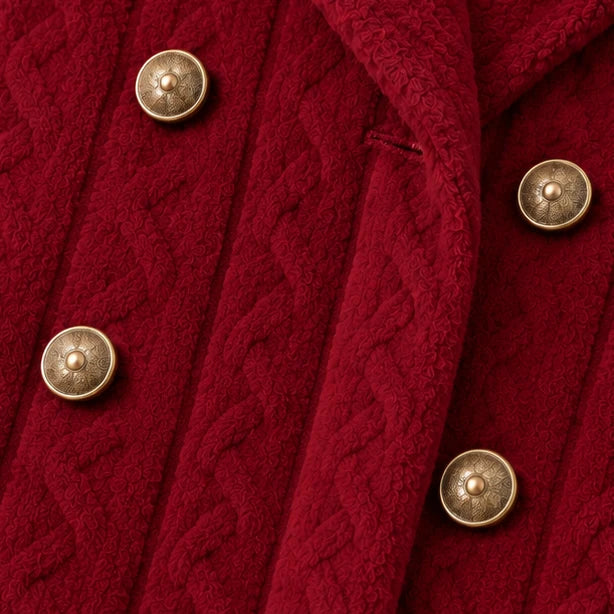 Wintelle – Textured Double-Breasted Winter Coat