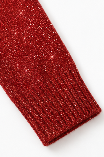 Sparkle – Shimmer Cowl-Neck Long Sleeve Top