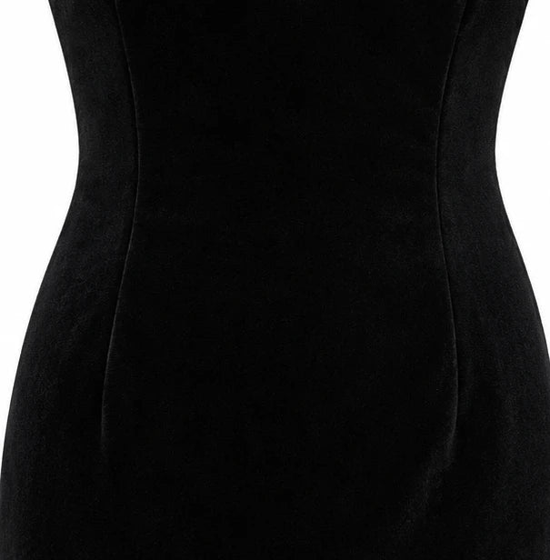 Veloura – Bow-Detail Velvet-Look Midi Dress