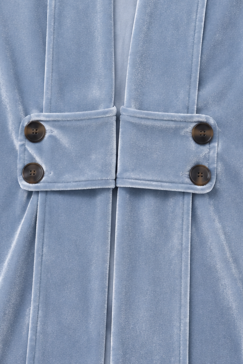 Velbourne – Double-Breasted Velvet-Look Cardigan
