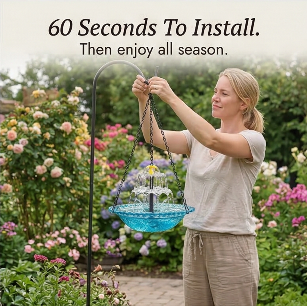 Solara™ – Solar Cascade Hanging Bird Fountain