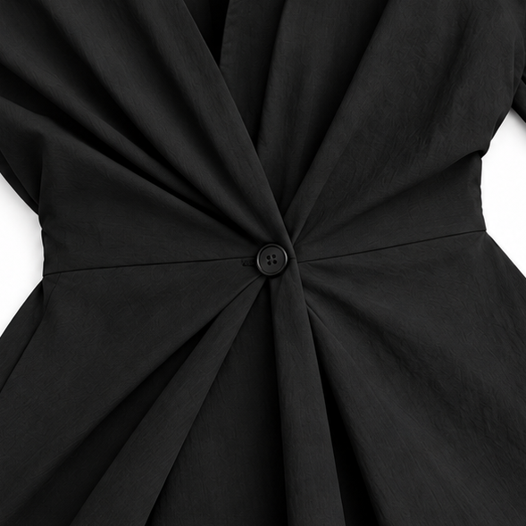 Everly Midi – Belted Long-Sleeve Collared Midi Dress