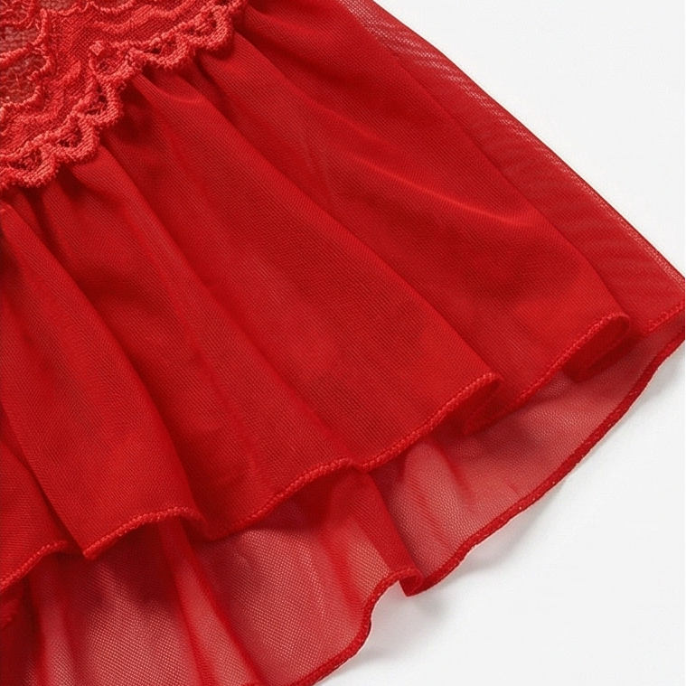 Velara™ – Floral Lace Teddy with Ruffle Hem