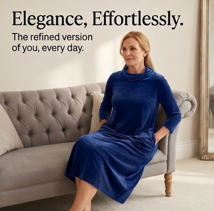 Sofelle™ - Velvet Cocoon Midi Dress with Hidden Pockets