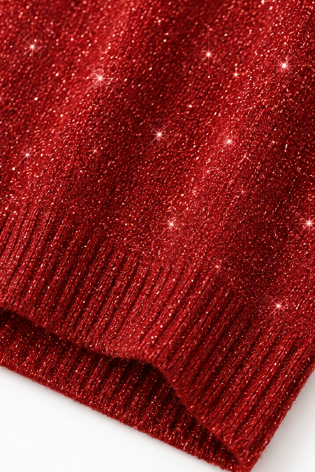 Sparkle – Shimmer Cowl-Neck Long Sleeve Top
