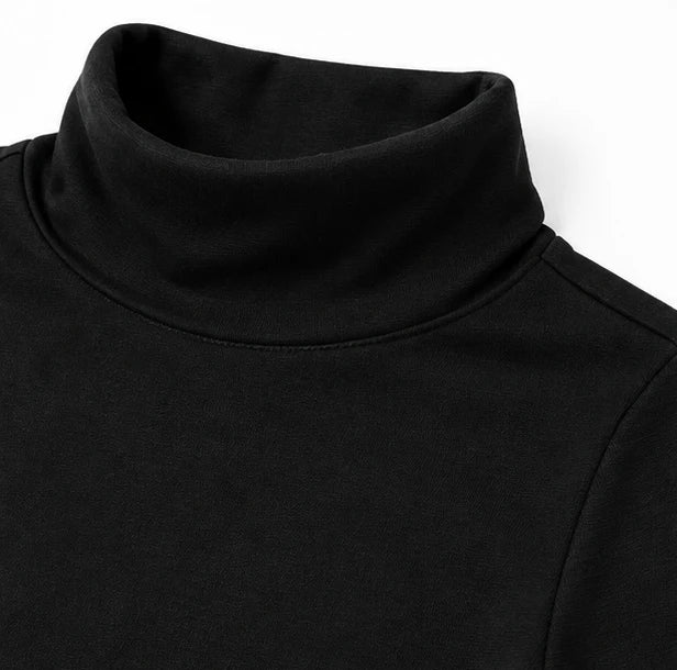 Wearbella – Asymmetric Hem Turtleneck Maxi Tunic