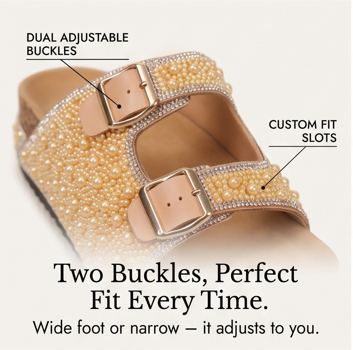 Pearlique™ – Pearl Platform Slide Sandals