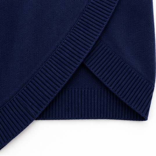 Hemline – Asymmetric Mock-Neck Button Knit Sweater