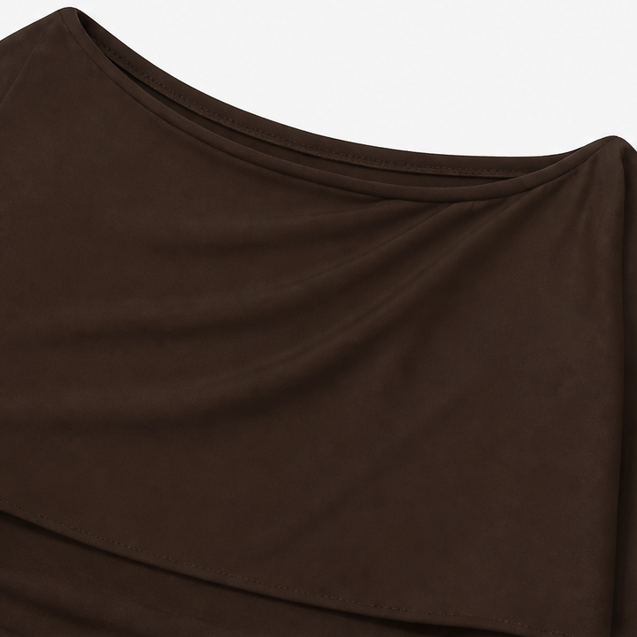 Wearbella – Cape Overlay Ruched Batwing Top