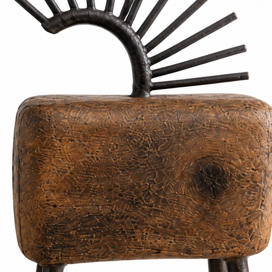 Harlowe & Forge – Mixed Wood Look And Metal Like Horse Figurine