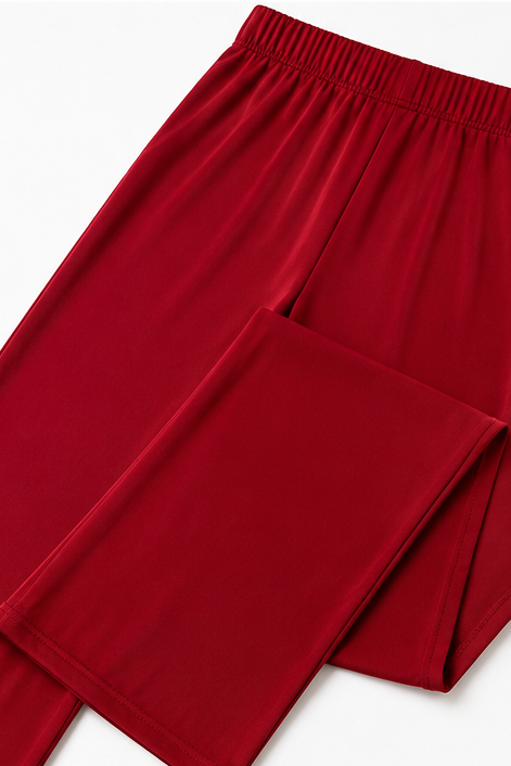 Lineve – Asymmetric Diagonal-Hem Top And Wide-Leg Pants Set