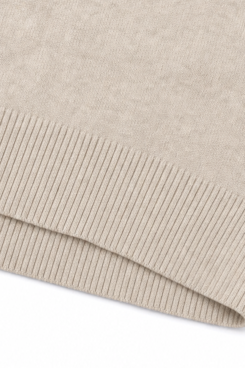 Wearbella – Wavy-Trim V-Neck Knit Top